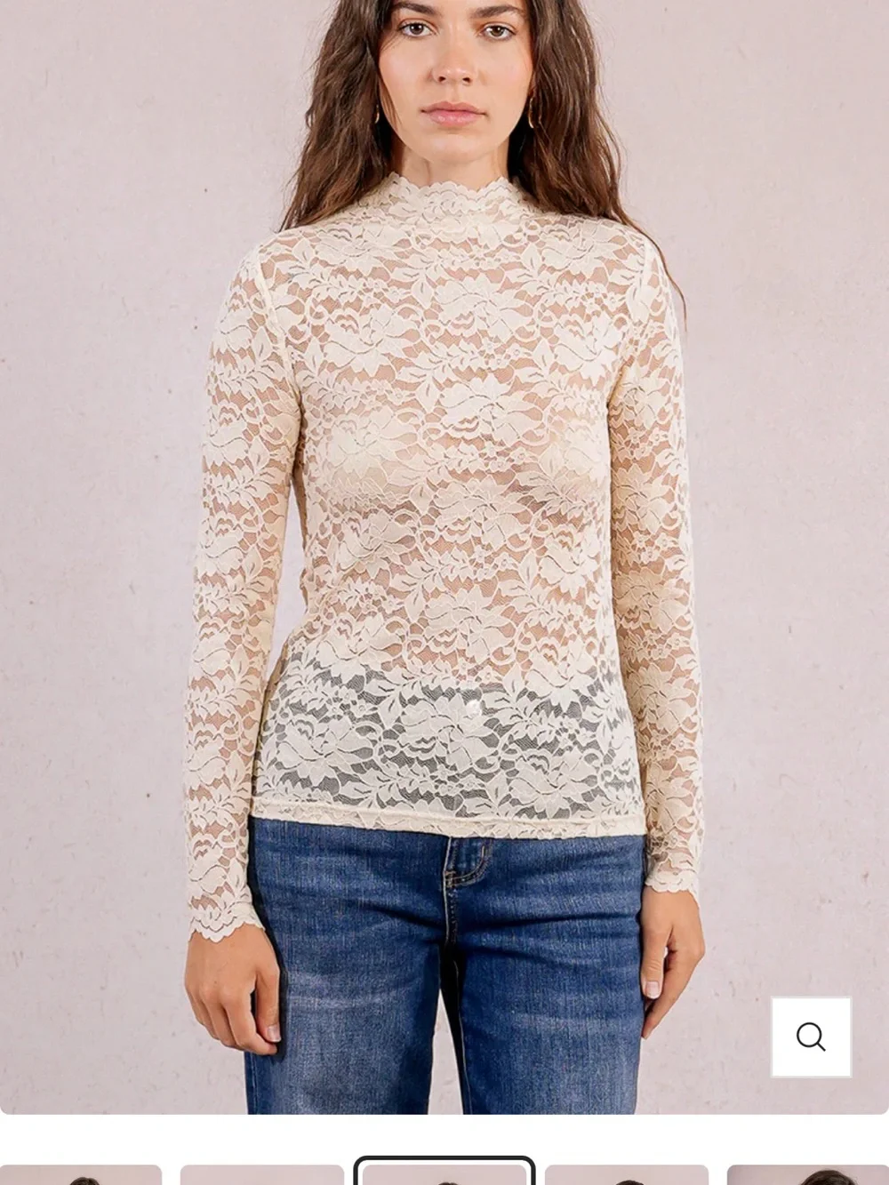 Molly Bracken Cream Lace Knitted Lila Underwear - XS
